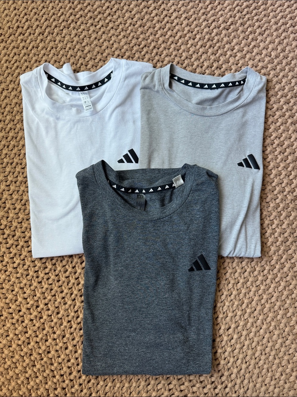 Adidas Mens T-Shirt Bundle Set of 3 Lightweight Active Tees Medium M